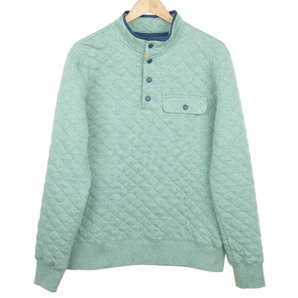 Faherty Epic Quilted Fleece Pullover Seacoast Melange Men's Small - Picture 1 of 7